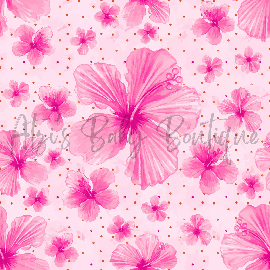 Pink watercolor floral