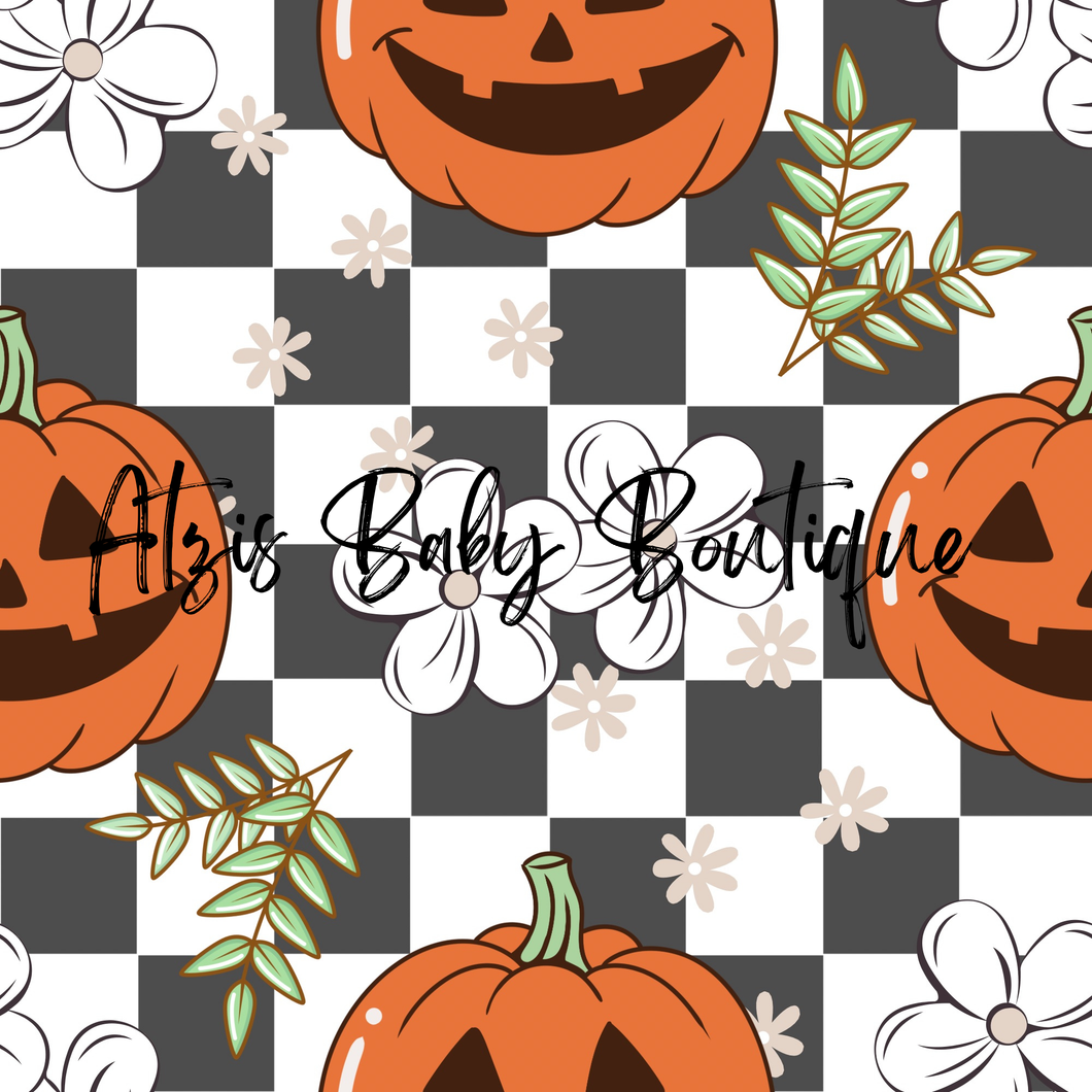 Pumpkins and flowers